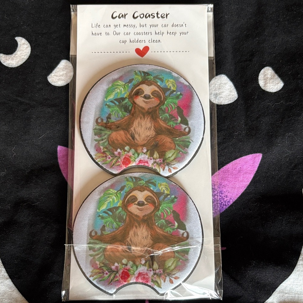 Sloth Car Coasters with Jungle Design
